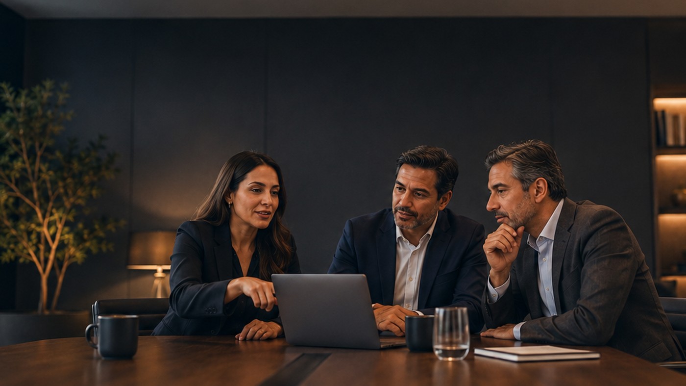 Situação de reunião de negócios em espanhol
